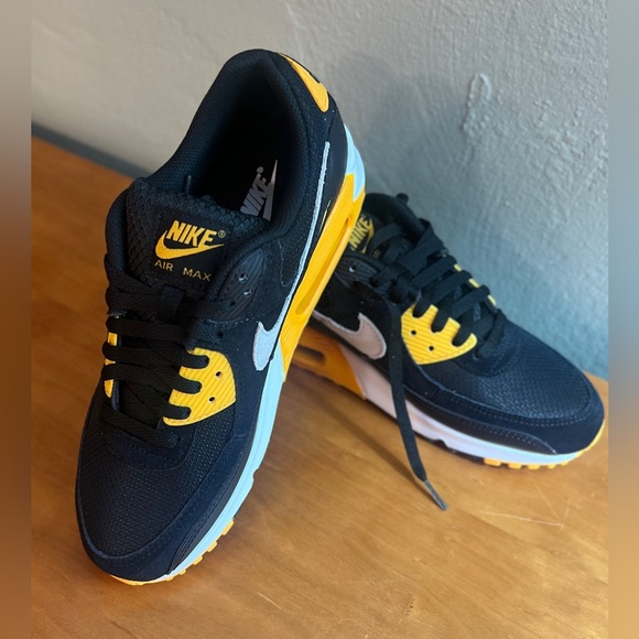 Nike Shoes - Nike AirMax 90 Black and Gold Athletic Shoes Men’s Size 9.5, Women's Size 8
